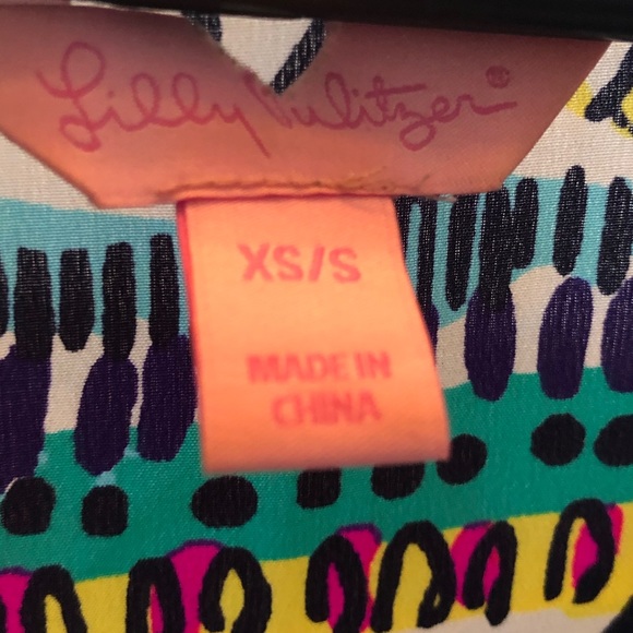 Lilly Pulitzer Silk Caftan Plum Skipping StonesXSS - Picture 3 of 6